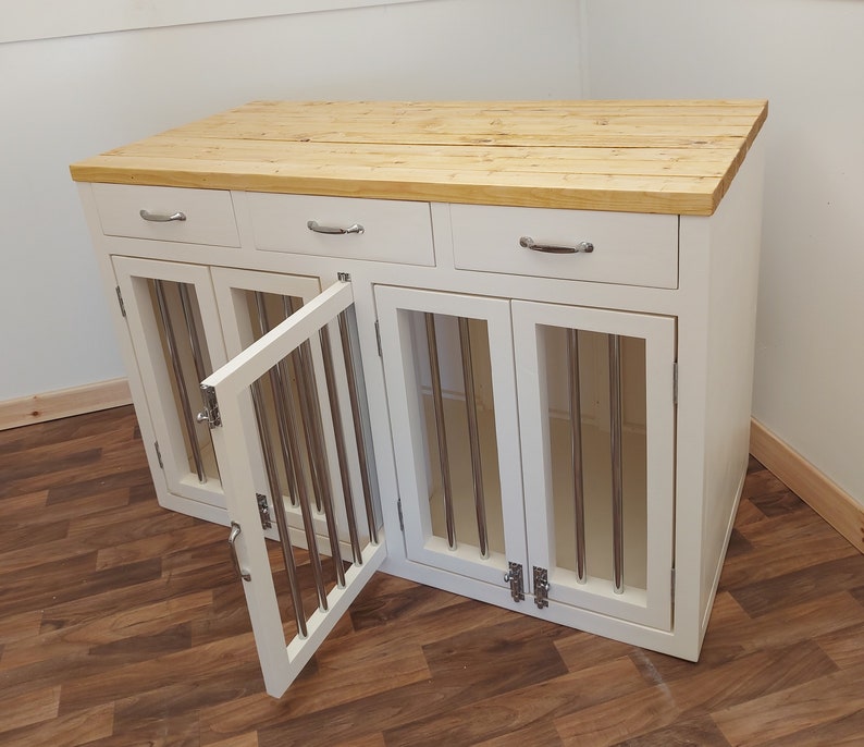 Bespoke Wooden Dog Crates Dog Crate Furniture With Draws Etsy UK