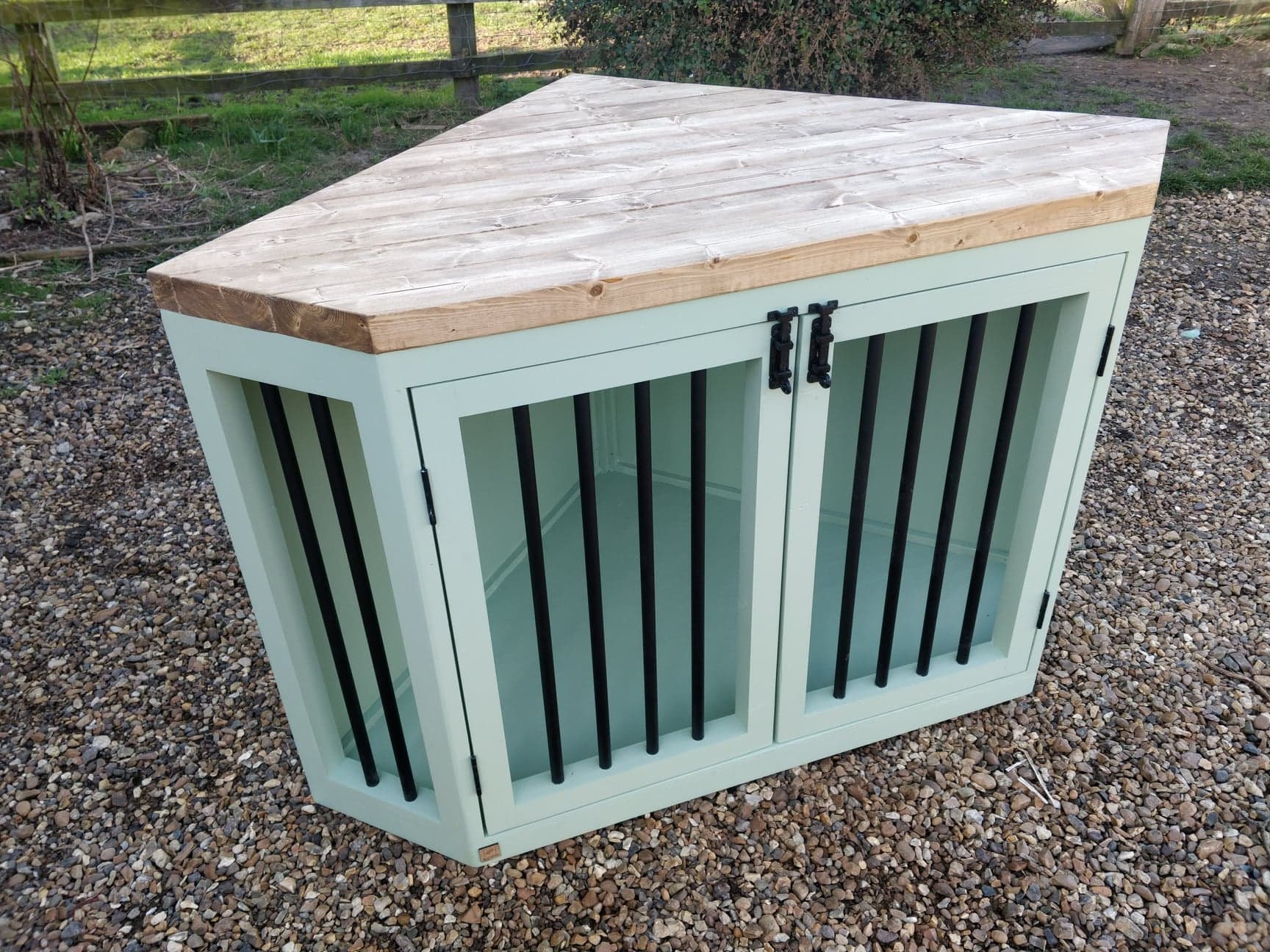 Wooden Dog Crate Furniture Corner Unit Etsy