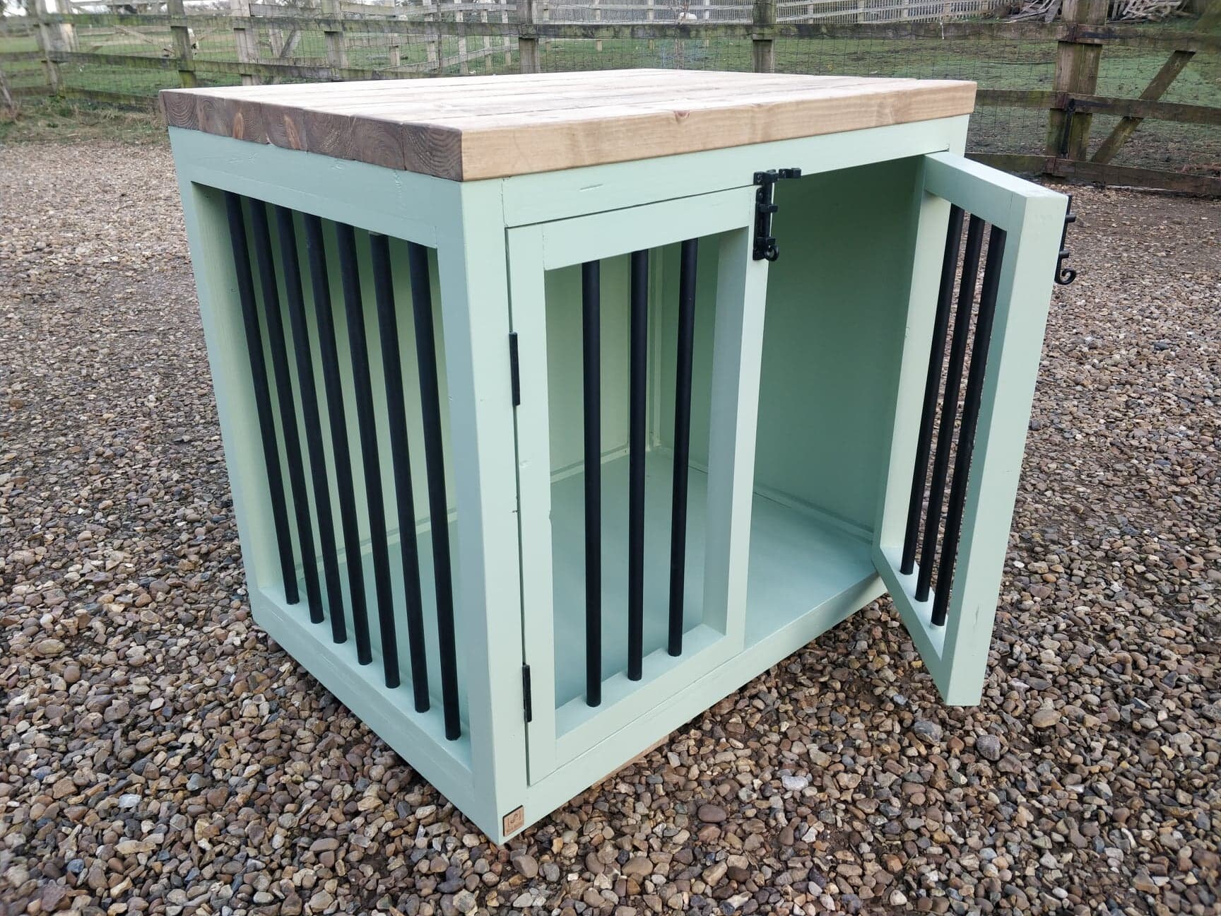 Handmade Wooden Dog Crate Furniture With Side Bars Etsy UK