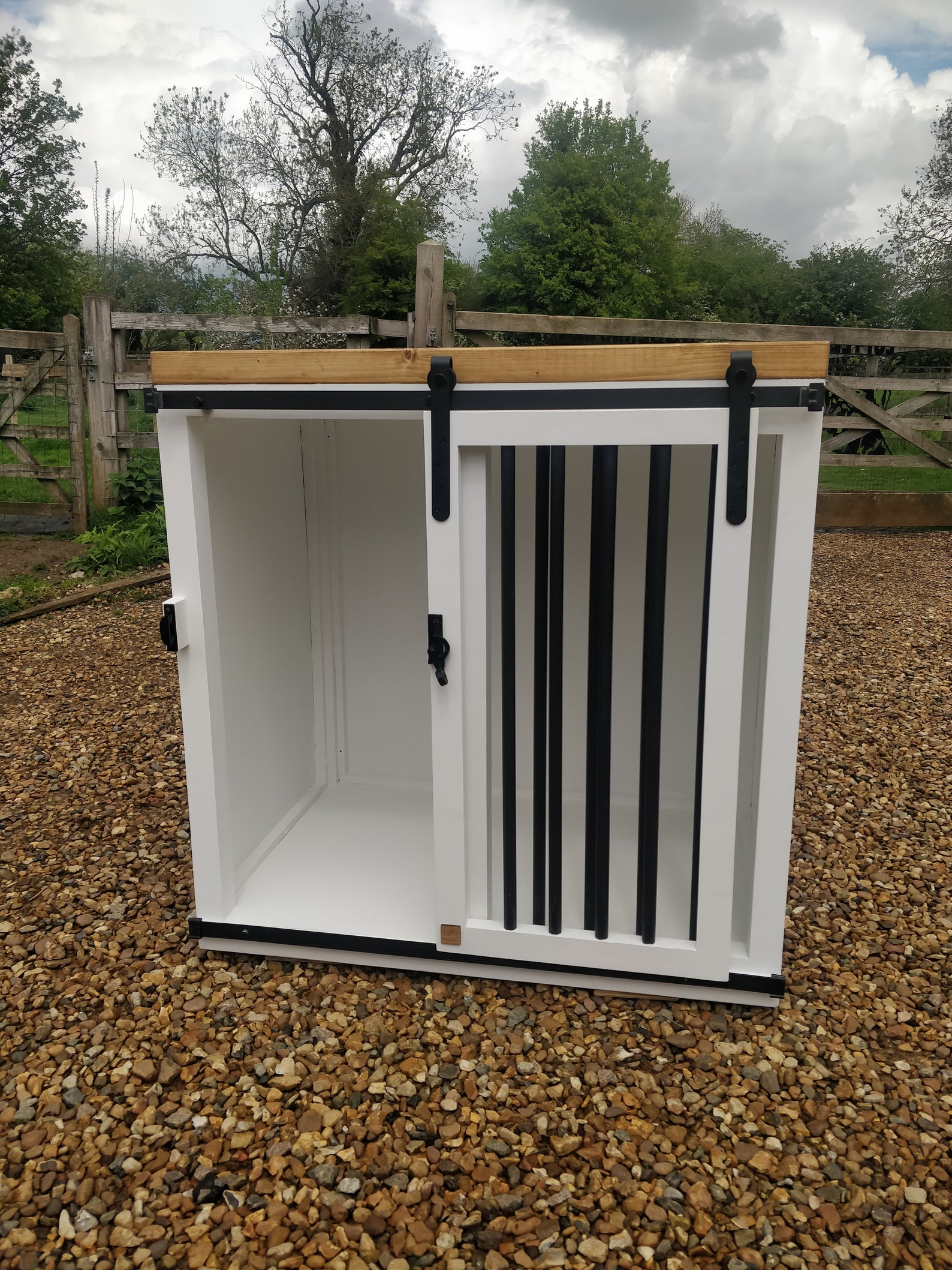 Wooden Dog Crate Furniture With Sliding Doors Etsy UK