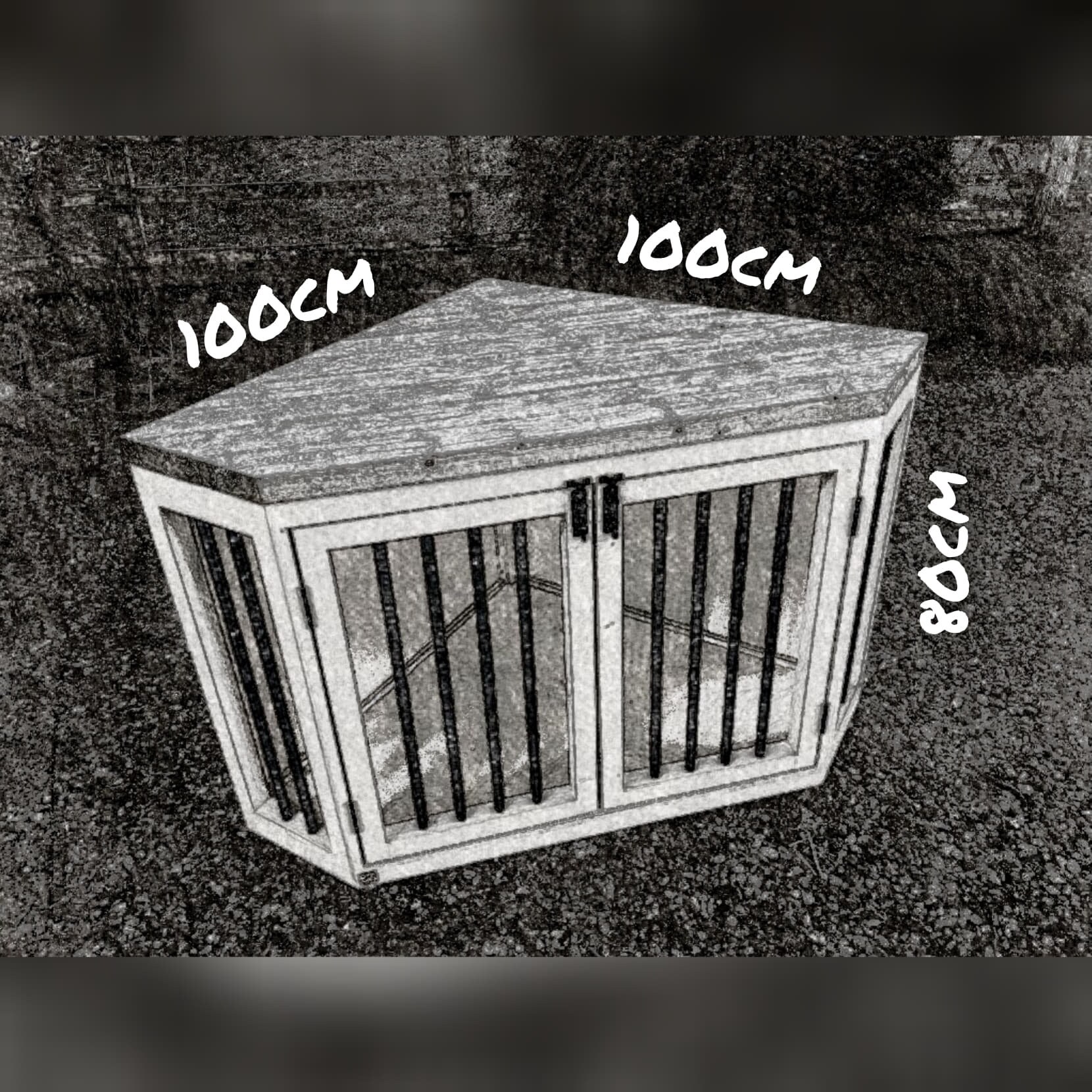 Wooden Dog Crate Furniture Corner Unit Etsy UK