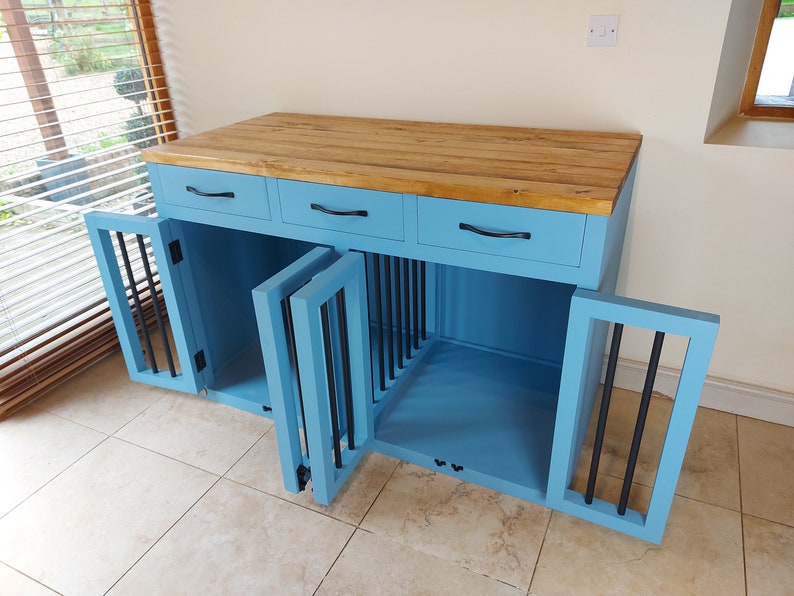 Bespoke Wooden Dog Crates Dog Crate Furniture With Draws - Etsy UK