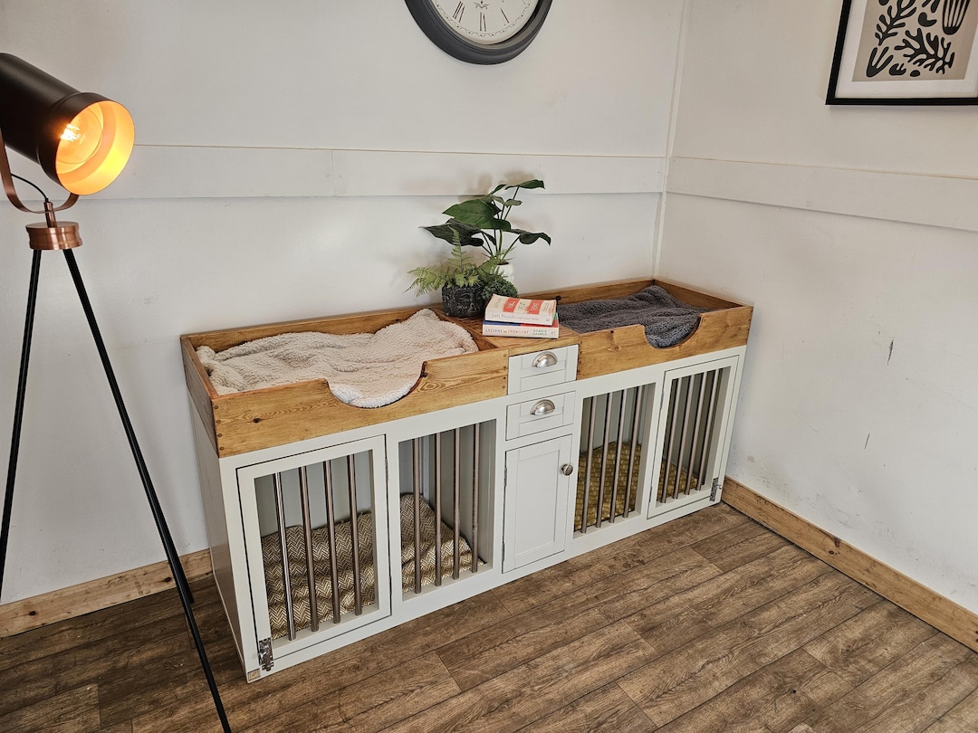 Image showcasing Bespoke Wooden Dog Crates and Dog Crate Furniture, Handmade - Etsy UK