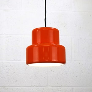 LÁMPARA JO HAMMERBORG naranja de gran calidad / Fog & Morup / Modelo Mini Poker / Danish Top Design Pendel / Lámpara de la década de 1960 / Diseño escandinavo