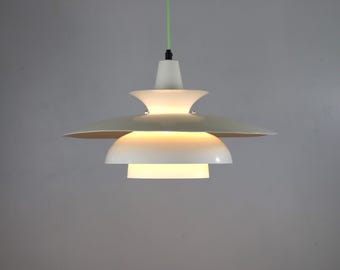 Witte Deense designlamp *** Junge Denmark, model Roma *** volledig gerestaureerd *** jaren 70 ***