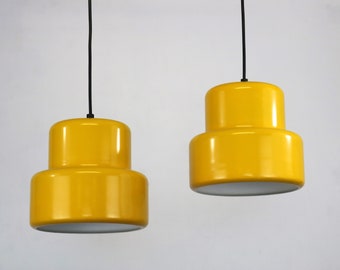 Great quality original yellow JO HAMMERBORG LAMPS | Fog & Morup | Model Mini Poker | Danish Design Pendel | 1960s Lamp | Scandinavian design