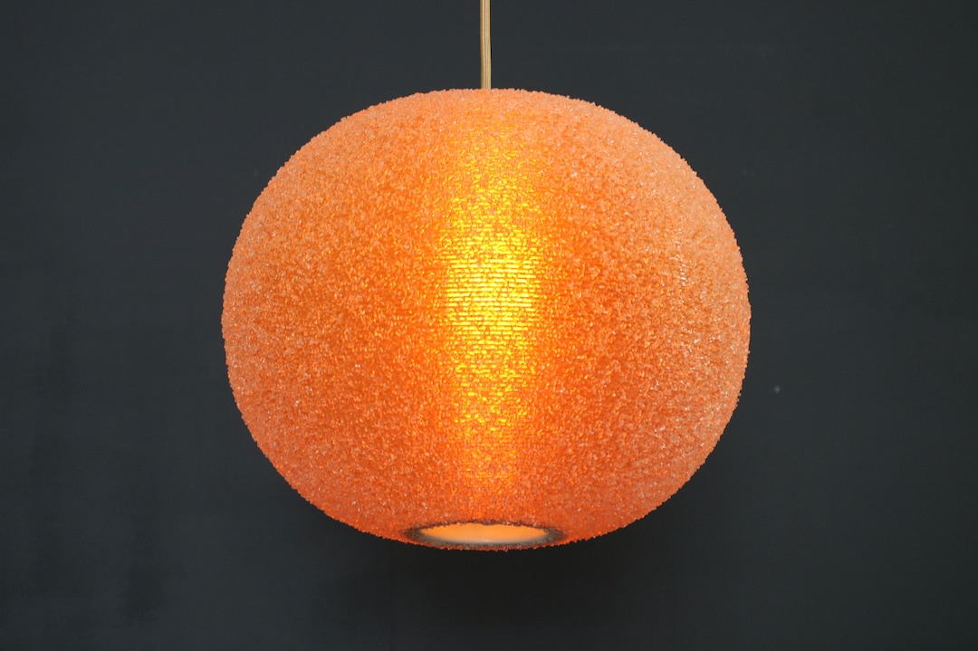 Orange Rotaflex Ball Lamp - Mid-century Modern Sugar Lamp - Etsy