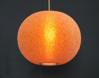 Prachtige oranjebruine Design Bollamp van Rotaflex, Model Sugar Lamp