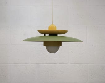 Vintage green lacquered pendant lamp - Denmark 1980 -