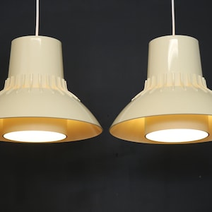 Vintage Sven Middelboe Beige Pendant Lamp: Danish Space Age Lighting