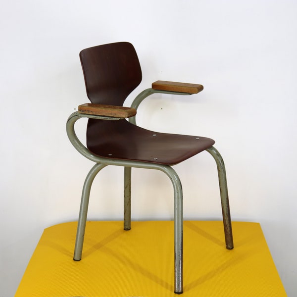 Chaise enfant industrielle Pagholz pour Tubax - années 1970 - chaise design