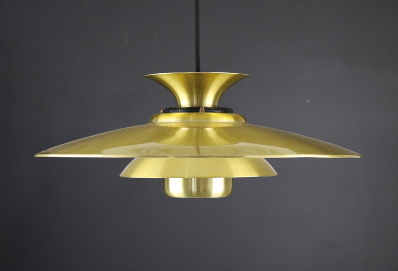 Nice XLgolden Danish design lamp Messing ceiling lamp 1970's Denmark image 1