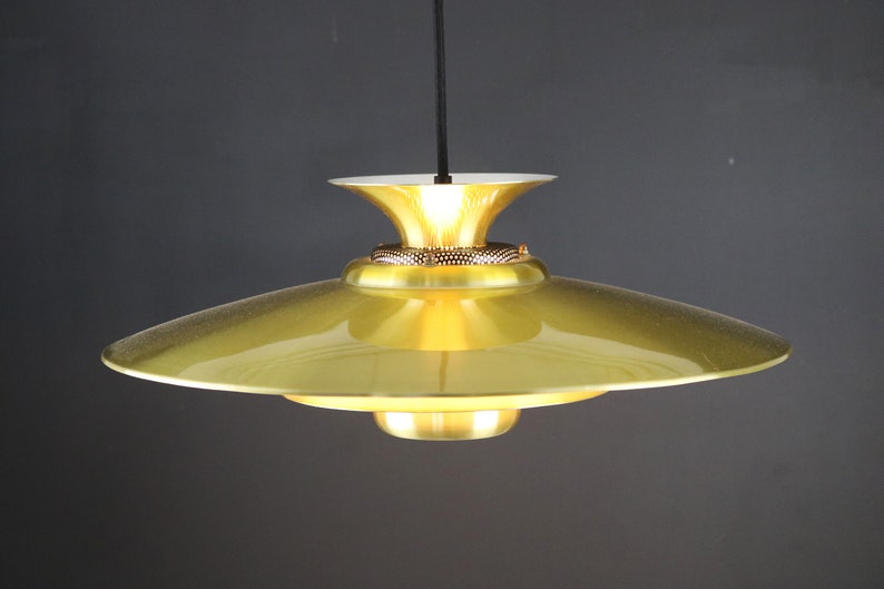 Nice XLgolden Danish design lamp Messing ceiling lamp 1970's Denmark image 6