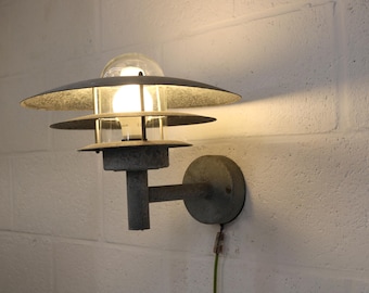 Gepatineerde gegalvaniseerde buitenwandlamp van Lyfa - Model 6502 - Denemarken, 1990