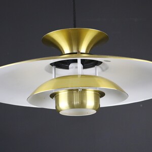 Nice XLgolden Danish design lamp Messing ceiling lamp 1970's Denmark image 9