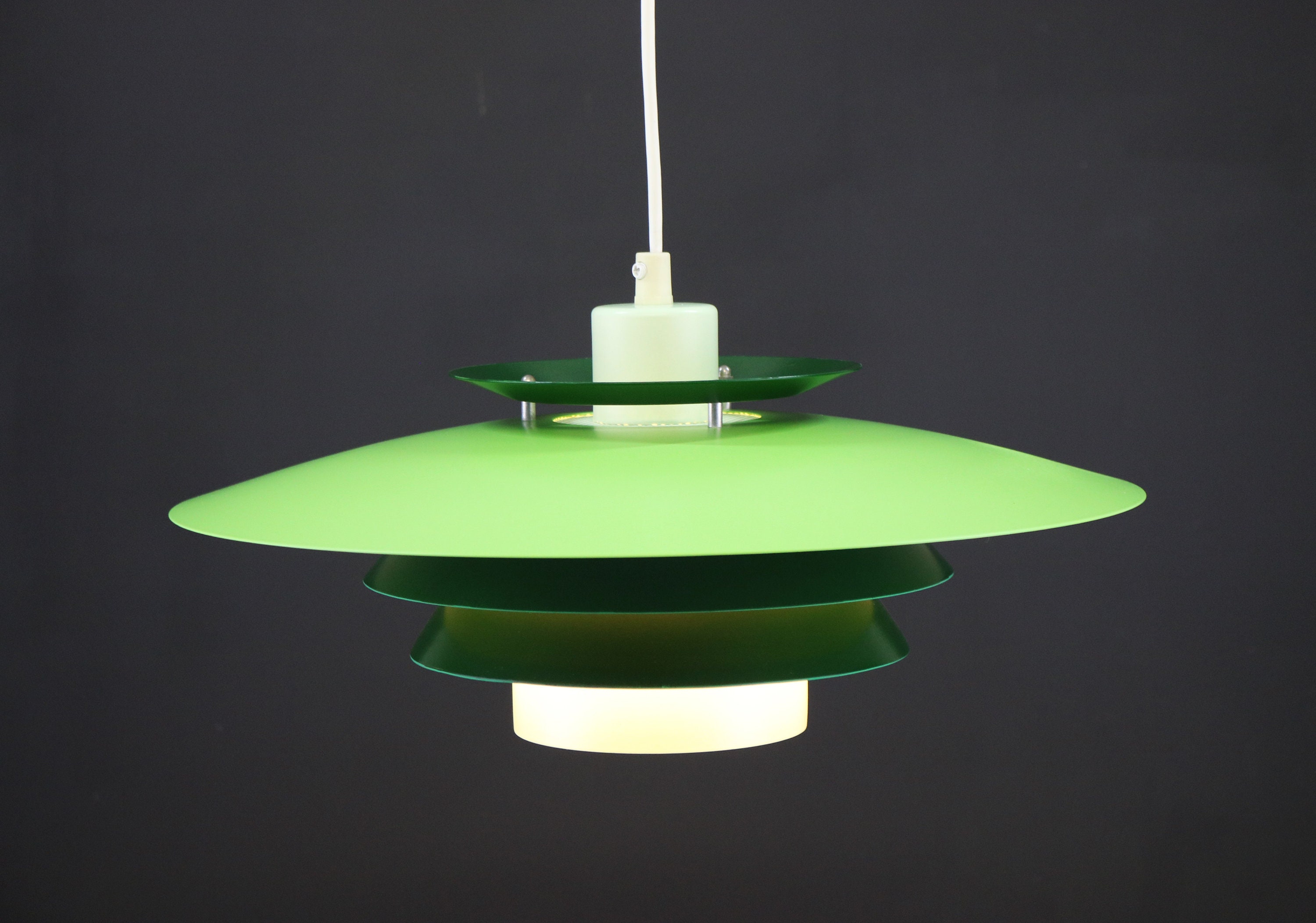 Wonderful Danish green colored design lamp by Dana Light, model