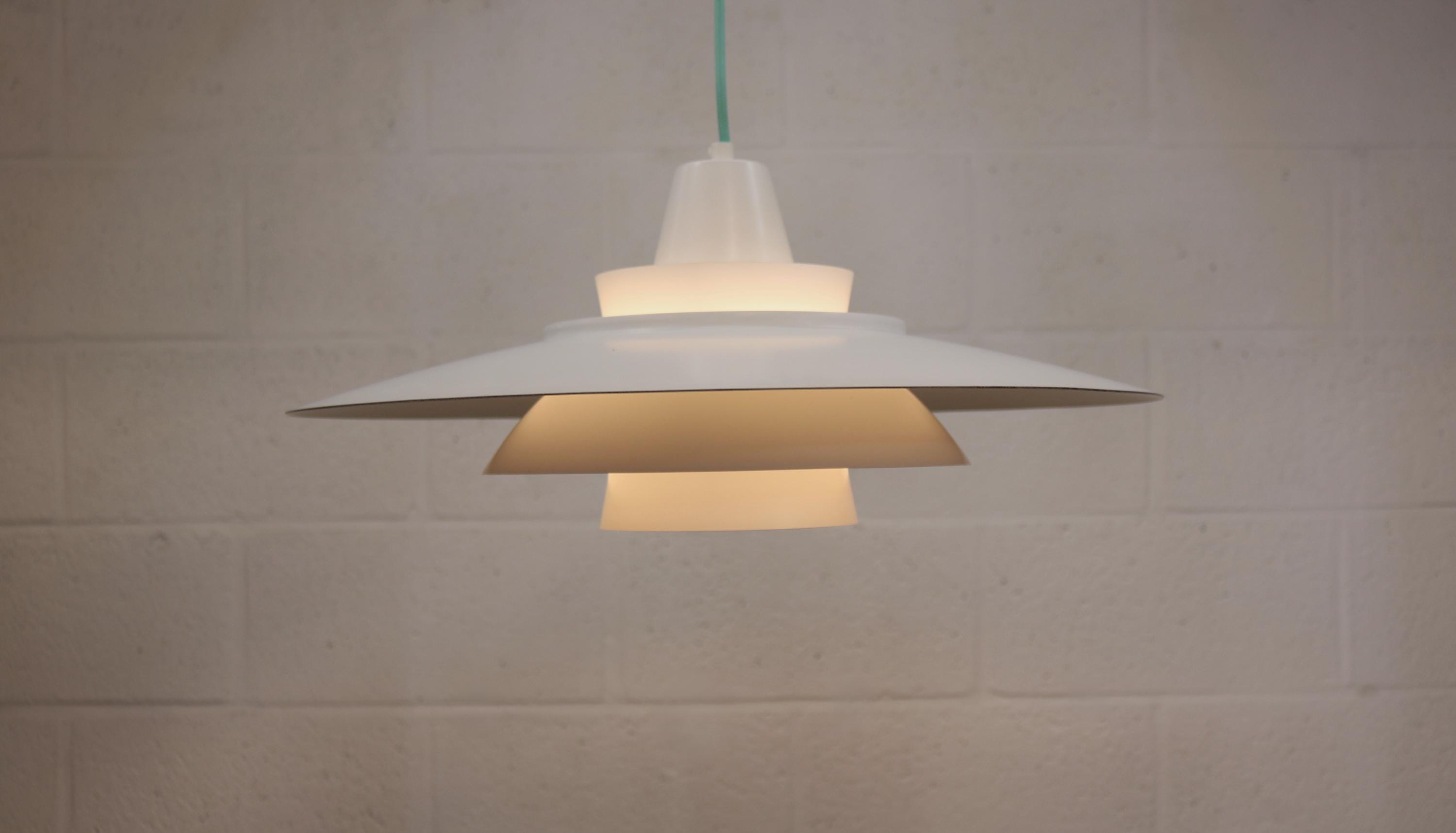 Vintage David Mogensen White Pendant Lamp, Super Light A/S, Danish