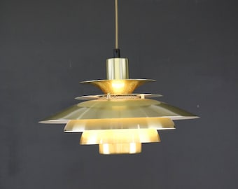 RZADKA JEKA Metaltryk Verona DUŃSKA lampa wisząca | Kurt Wiborg | Lampa z lat 70. | wpisz 209605 | Skandynawski design | Średniowiecze