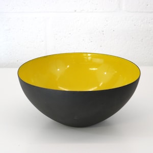 Bol vintage en émail Krenit : Herbert Krenchel Design, Danemark 1953