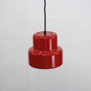 Red Jo Hammerborg Mini Poker Lamp: 1960s Danish Modern Pendant