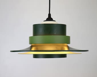 Dark green Scandinavian design ceiling lamp designed by Carl Thore   ***  Denmark 1970