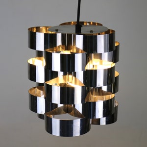 Amazing top quality stainless steel cylinder lamp by Geatano Missaglia - Italian design from the 70's
