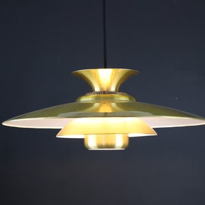 Nice XLgolden Danish design lamp Messing ceiling lamp 1970's Denmark image 4