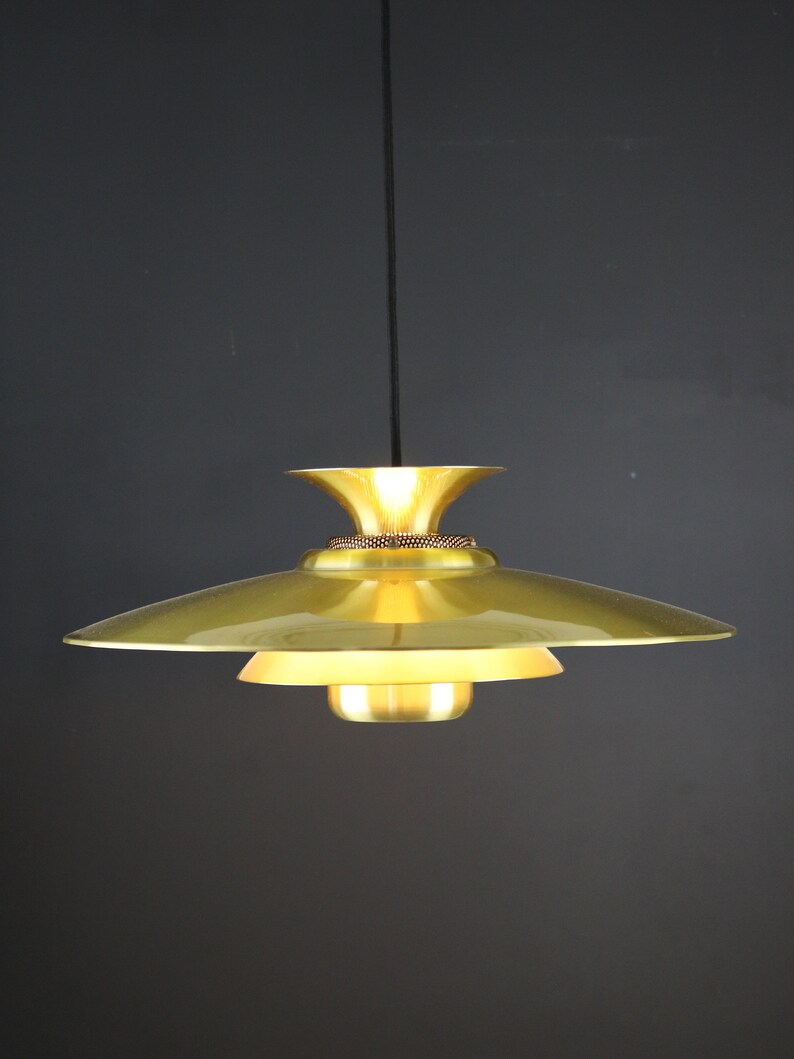 Nice XLgolden Danish design lamp Messing ceiling lamp 1970's Denmark image 2