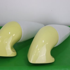 Pair of bathroom wall lamps *** Sigvard Bernadotte *** model 6035 IFÖ *** light yellow *** Swedish *** midcentury