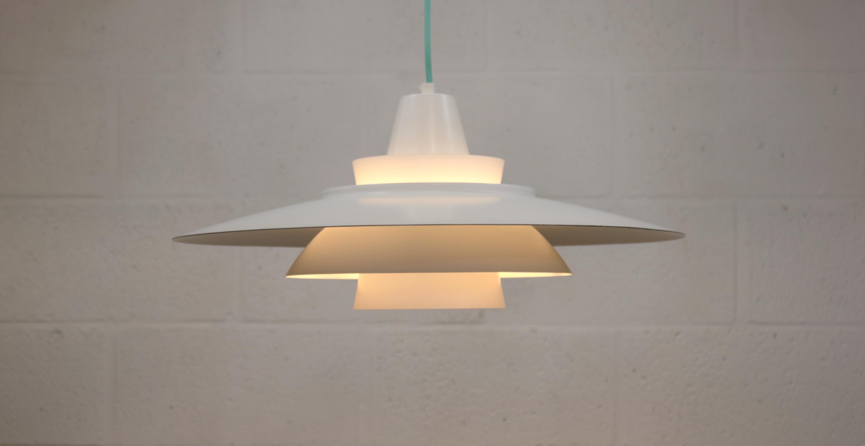 Vintage David Mogensen White Pendant Lamp, Super Light A/S, Danish