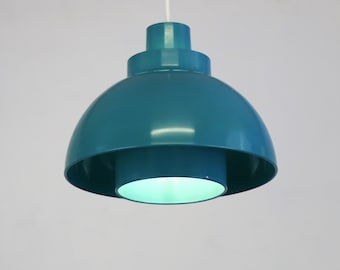 Lámpara vintage de plástico azul: Minisol de mediados de siglo de K. Kewo