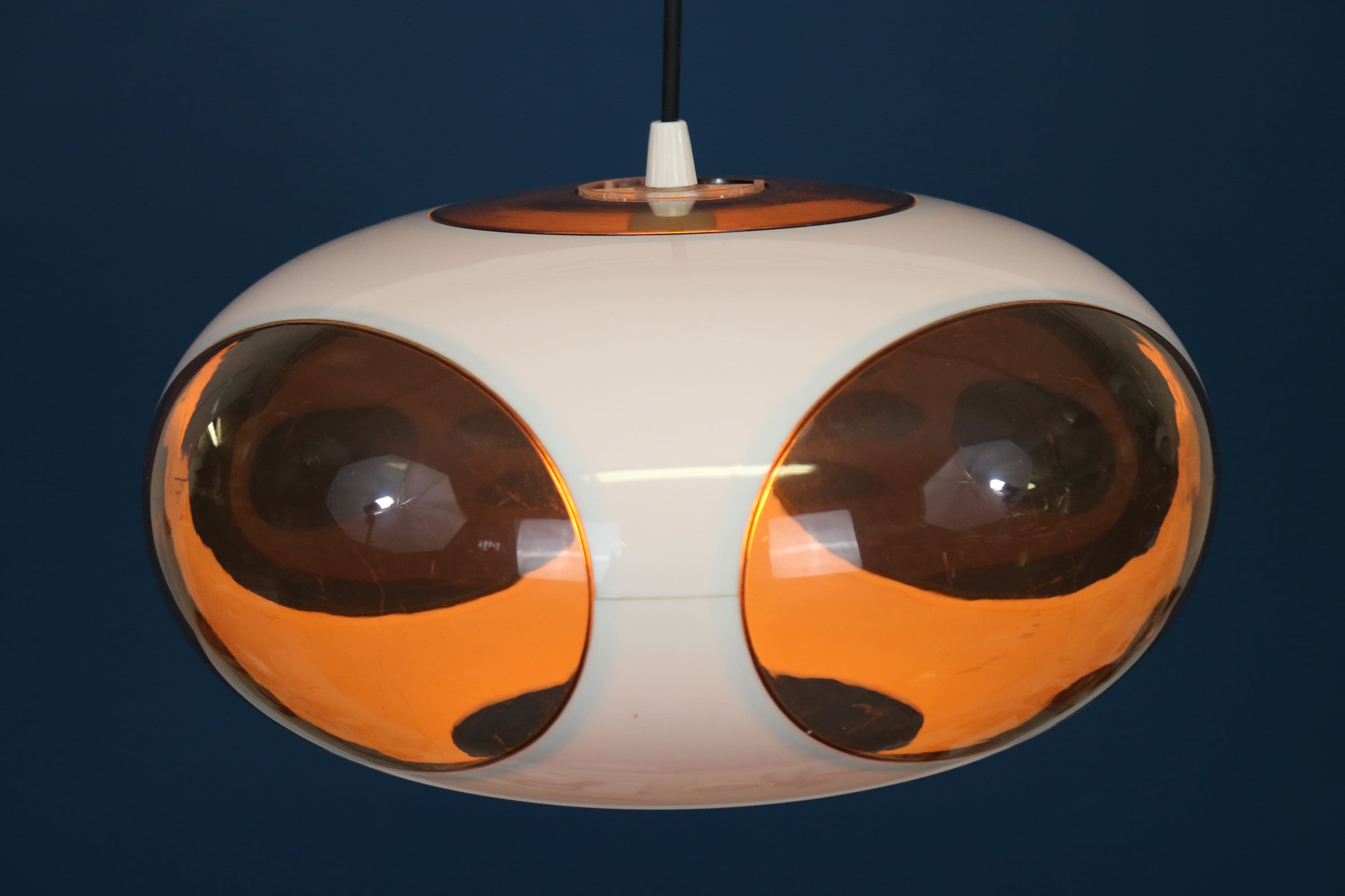 Space Age Bug Eye Ufo Ceiling Lamp *** Massive *** White Model
