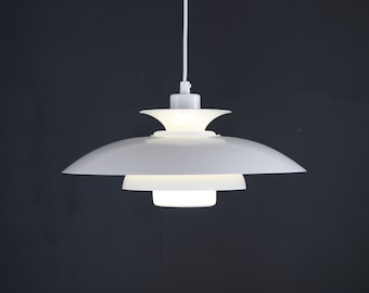 Witkleurige top designlamp van Jeka Metaltryk - Nieuwstaat - Denemarken 1980