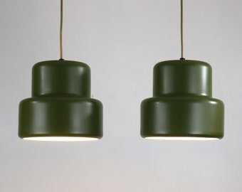 Geweldige kwaliteit mosgroen JO HAMMERBORG LAMPEN | Mist & Morup | Model Mini Poker | Deens Design Pendel | Lamp uit de jaren 60 | Scandinavisch ontwerp