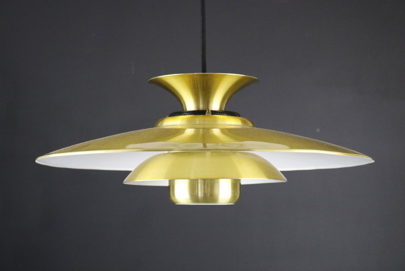 Nice XLgolden Danish design lamp Messing ceiling lamp 1970's Denmark image 3