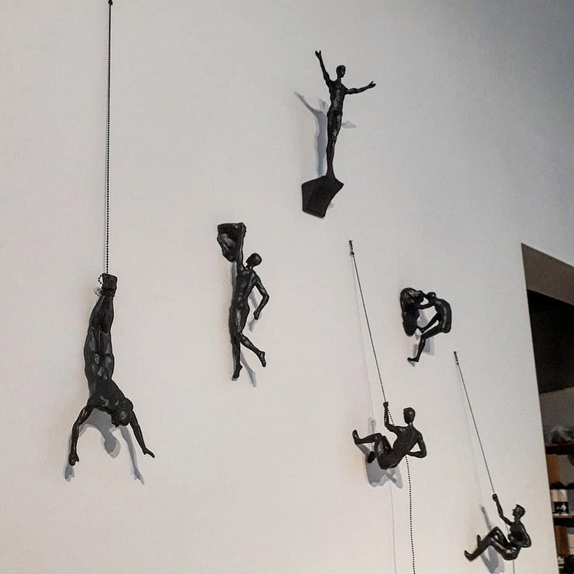 6 PCS Climbing man Climbing sculpture Wall sculpture Wall Etsy