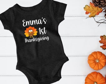 Custom Personalized Thanksgiving Infant Fine Jersey Bodysuit Baby Gift Turkey
