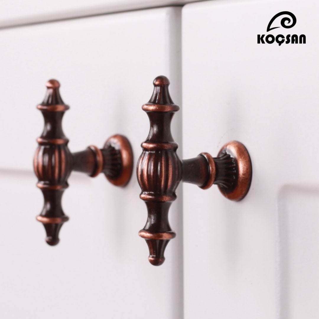 Classic Antique Copper Knobs, Hardware, Dresser Pulls