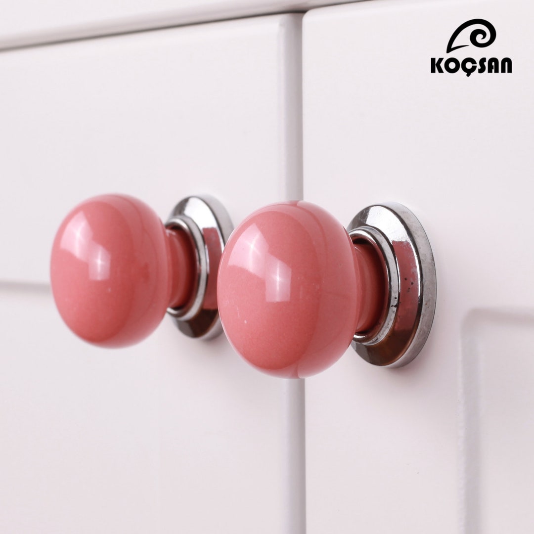 Porcelain Pink Knobs, 30 Mm Diameter Knobs,