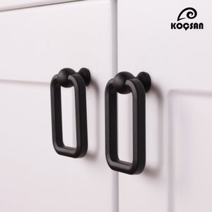 Rectangle Black Cabinet Knobs, Cabinet Hardware, Drasser Pulls, Drawer Knobs, Furniture Handles