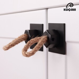 Luxury Black Jute Rope Cabinet Pulls, Cabinet Hardware, Dresser Pulls ...
