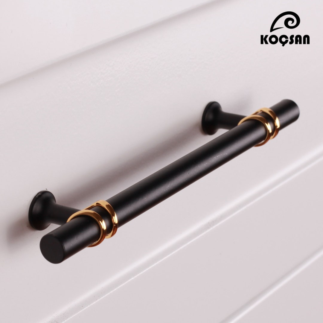 Luxury Black Gold Cabinet Handles, Cabinet Hardware, Drasser Pulls ...