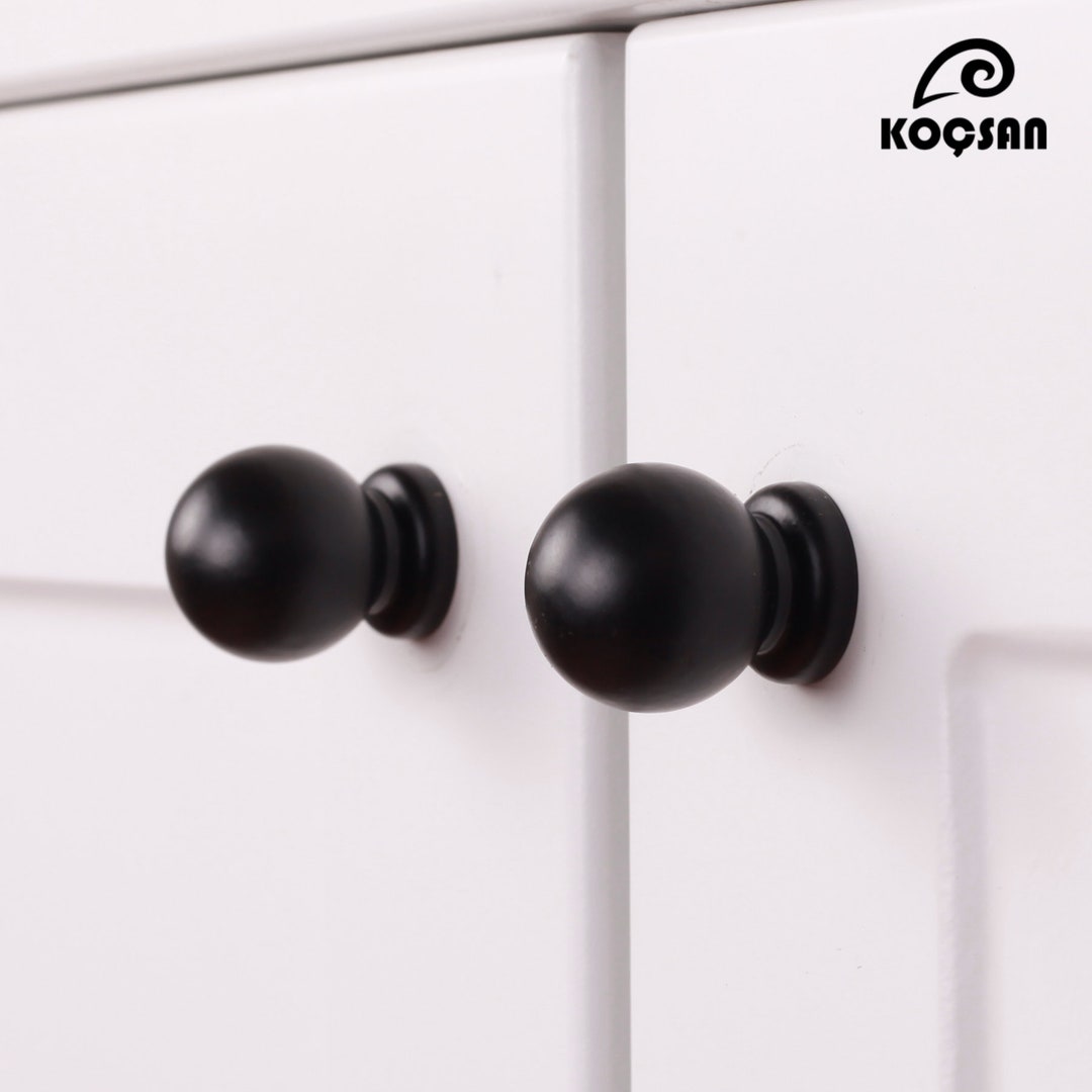 Black Round Knobs 25 Mm Diameter Knobs Etsy