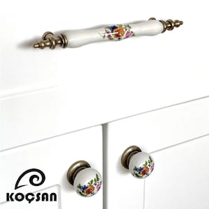 Porcelain Cabinet Handles, Cabinet Hardware, Dresser Pulls, Drawer Knobs, Furniture Handles, Ceramic Knobs