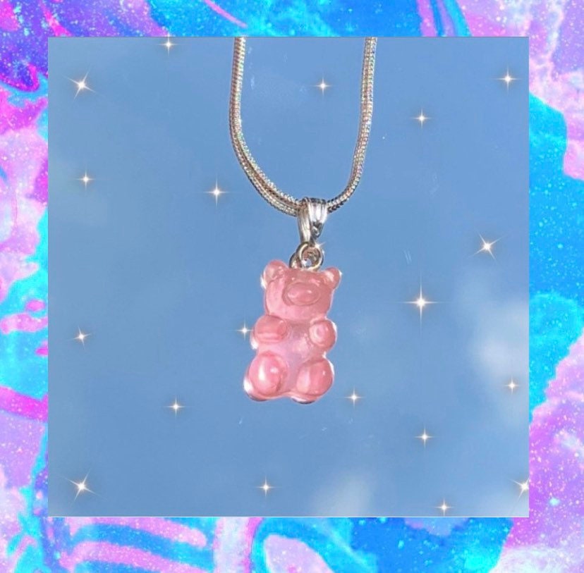 Handmade Light Pink Gummy Bear Necklace | Etsy