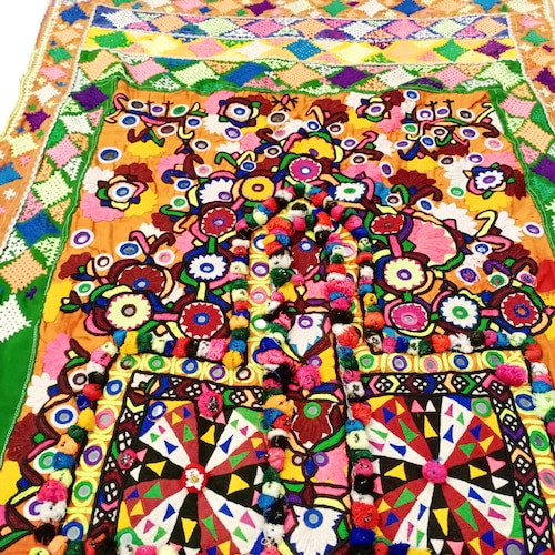 Banjara patch afghani dress yoke, Traditional Art Embroidery Indian Yoke, Vintage Kutch Embroidered Mirror work shops Yoke, Neck Patches