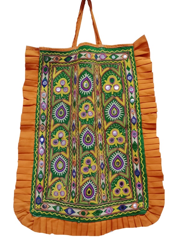 Vintage Kutch Hand Embroidery Bag, Traditional Guj