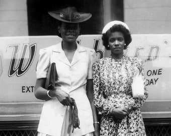 1938 Photo Reprint of African American Fashionable Ladies | Vintage Black Americana Photo | 1930s BFFs Women Female Friends