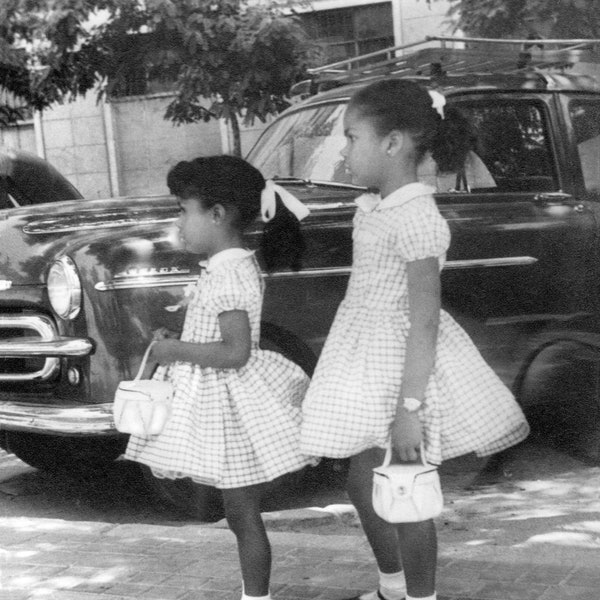 Girls in Church Dresses Photo Print | Black Americana | 1950s Easter Sunday Dress