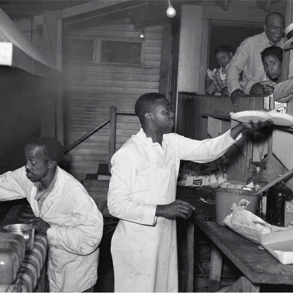 1938 Barbeque Joint Photo Print | Vintage Black Americana